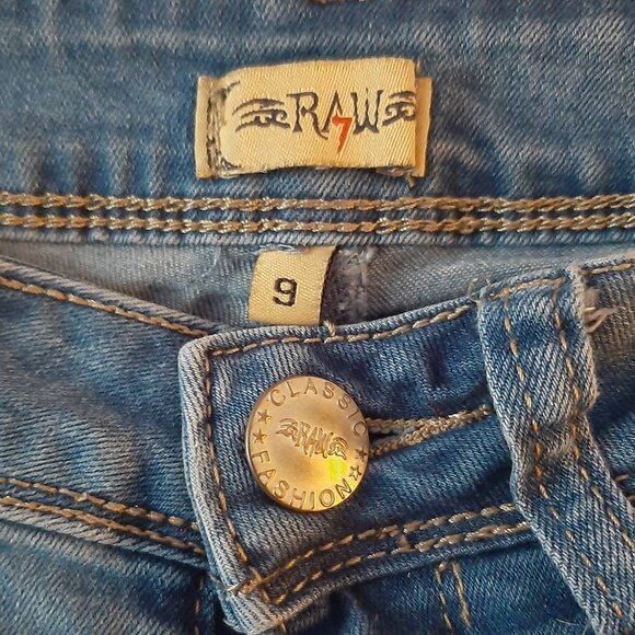 Girl's Raw 7 Blue Jeans- Size 9 - Picture 5 of 5